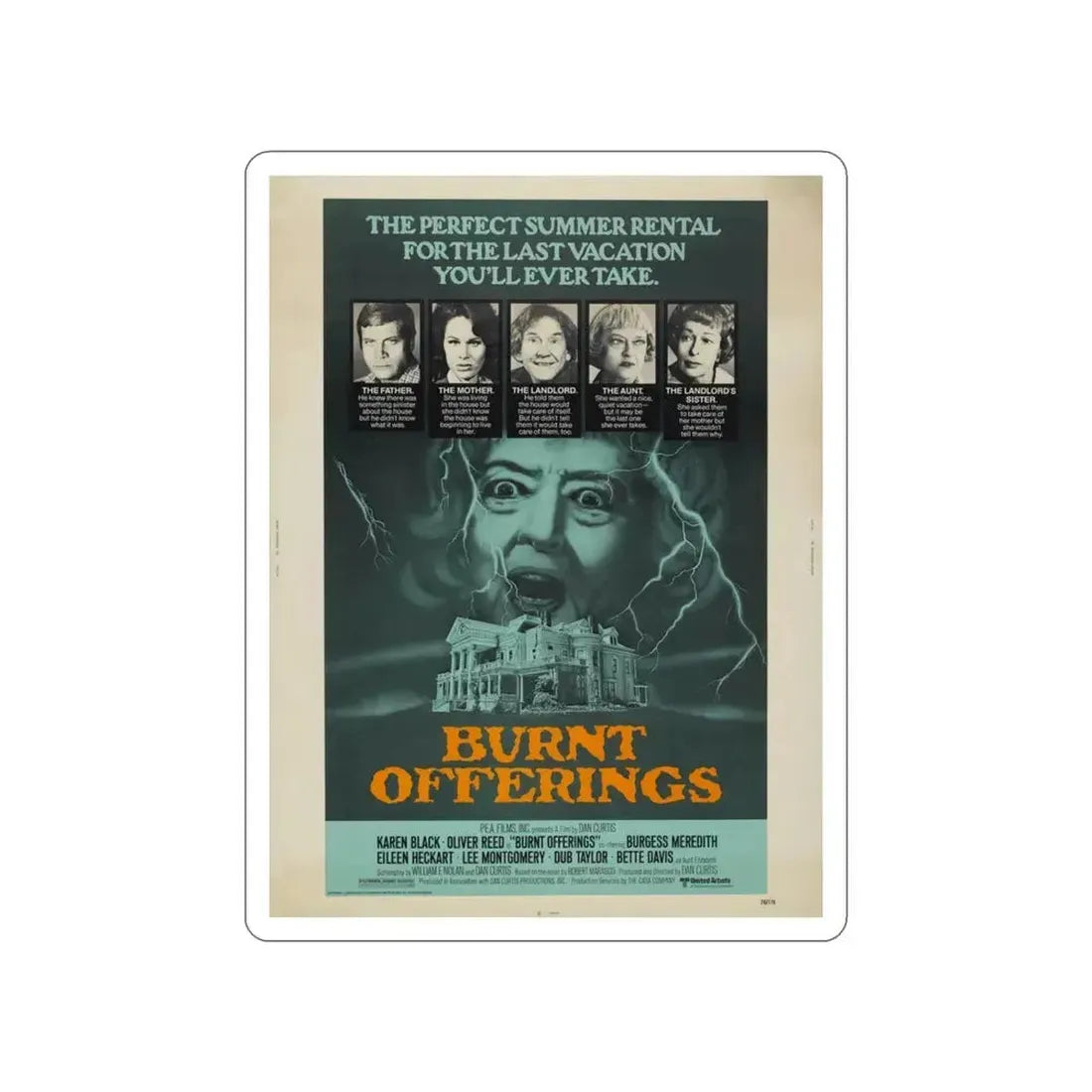 BURNT OFFERINGS 1976 Movie Poster STICKER Vinyl Die-Cut Decal 3 Inch - The Sticker Space