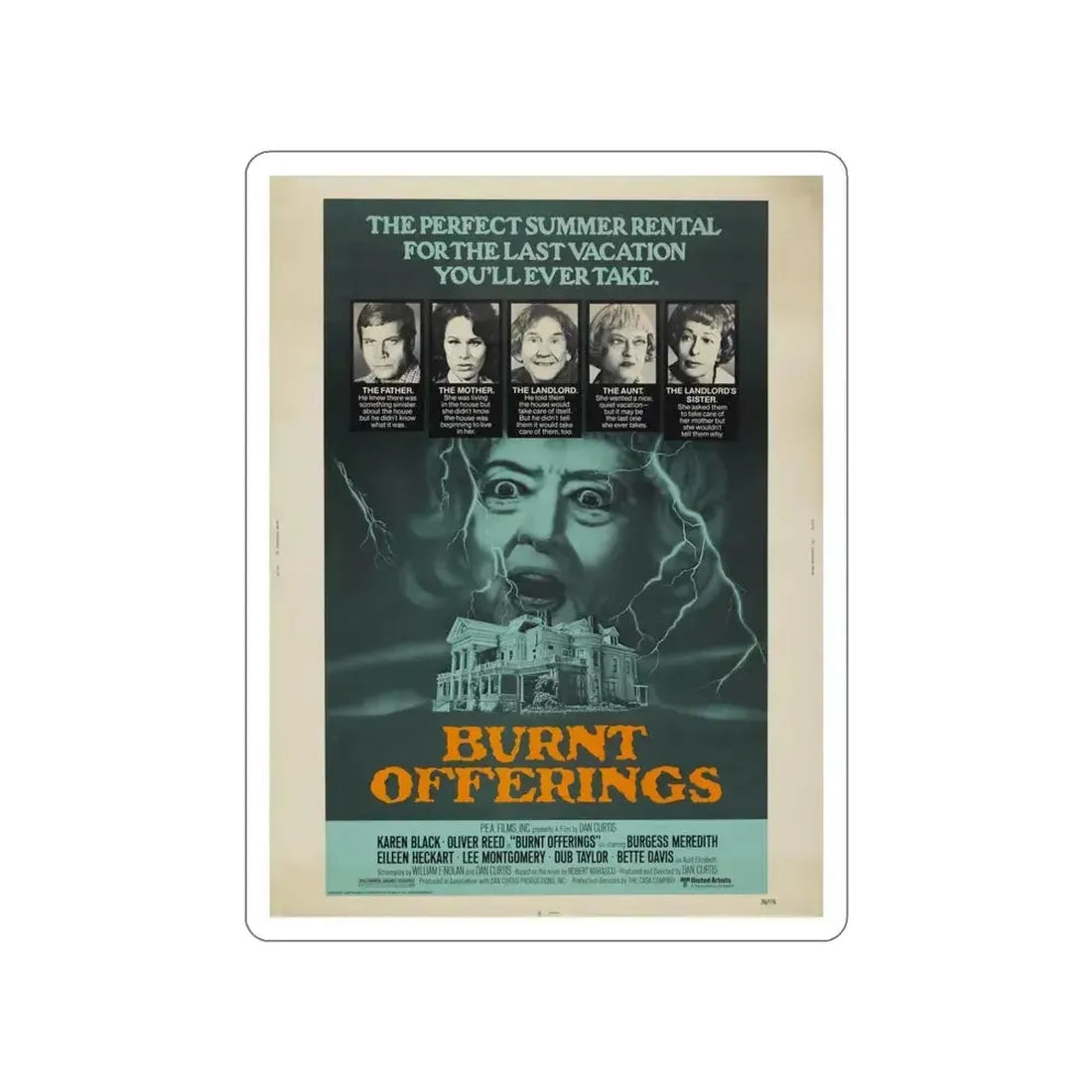 BURNT OFFERINGS 1976 Movie Poster STICKER Vinyl Die-Cut Decal 4 Inch - The Sticker Space