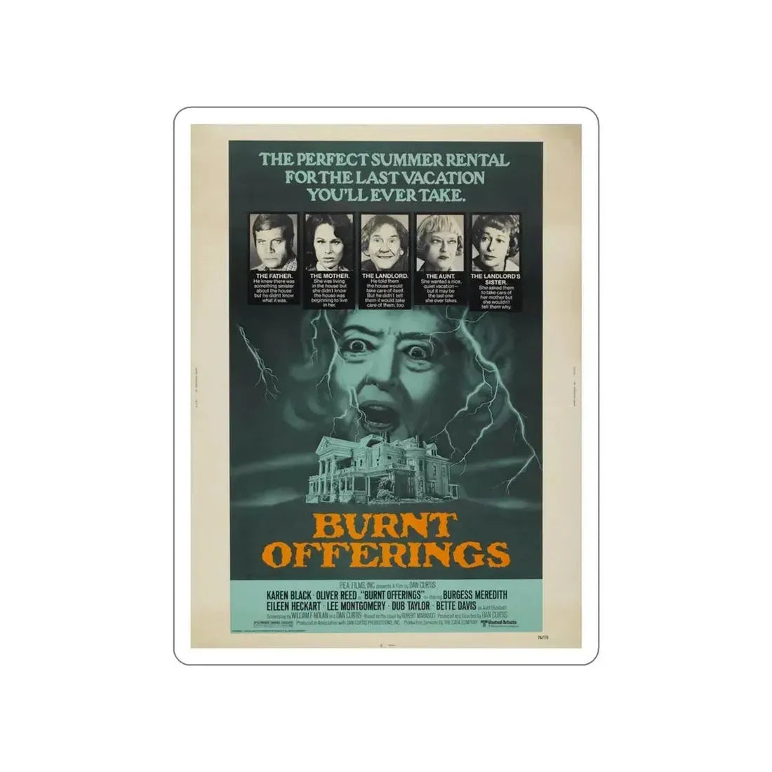BURNT OFFERINGS 1976 Movie Poster STICKER Vinyl Die-Cut Decal 5 Inch - The Sticker Space