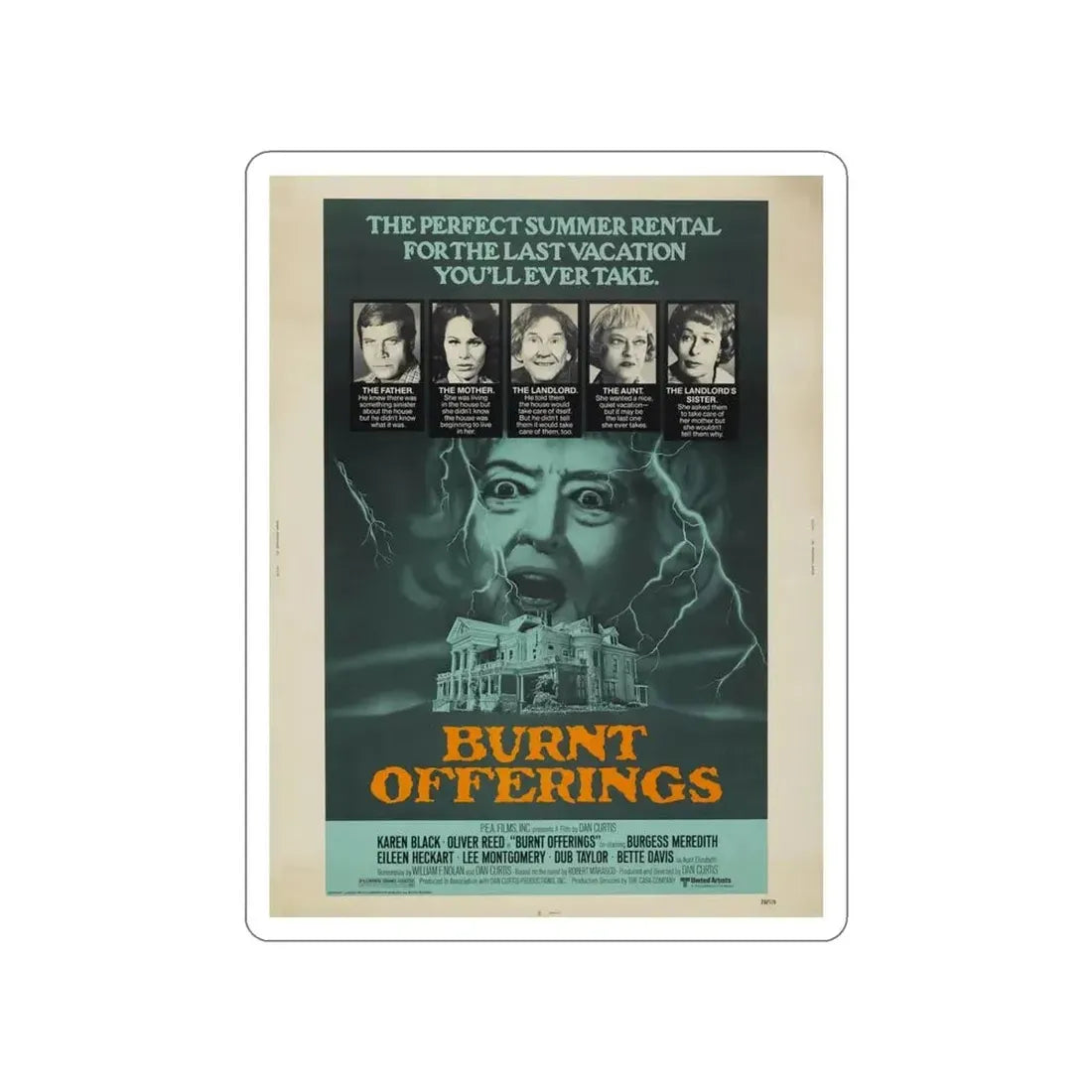 BURNT OFFERINGS 1976 Movie Poster STICKER Vinyl Die-Cut Decal - The Sticker Space