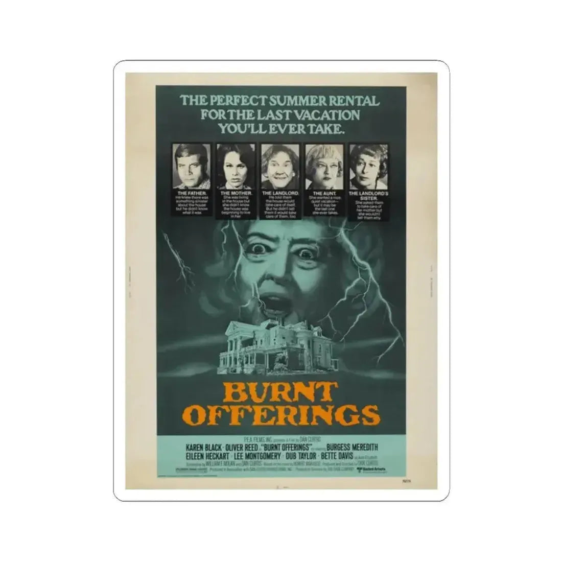 BURNT OFFERINGS 1976 Movie Poster - STICKER Vinyl Kiss-Cut Decal 2 Inch White - The Sticker Space