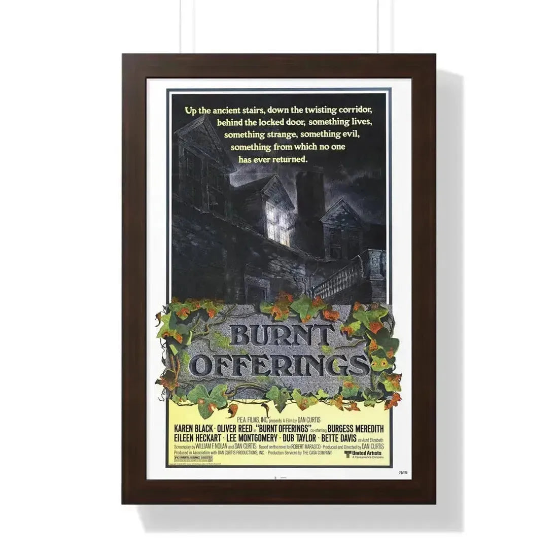 BURNT OFFERINGS (TEASER) 1976 - Framed Movie Poster 16″ x 24″ Walnut - The Sticker Space