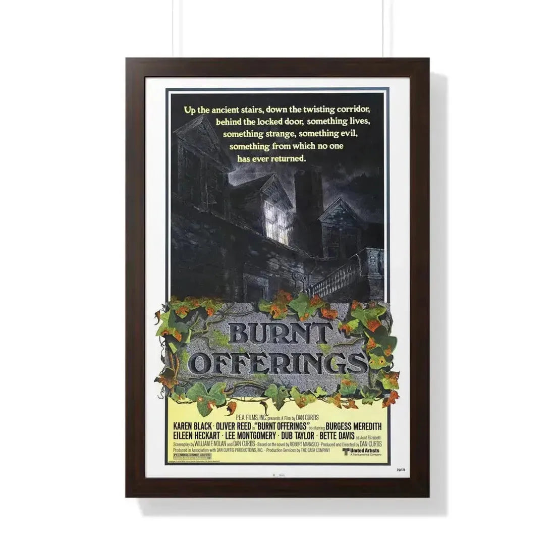 BURNT OFFERINGS (TEASER) 1976 - Framed Movie Poster 20" x 30" Walnut - The Sticker Space
