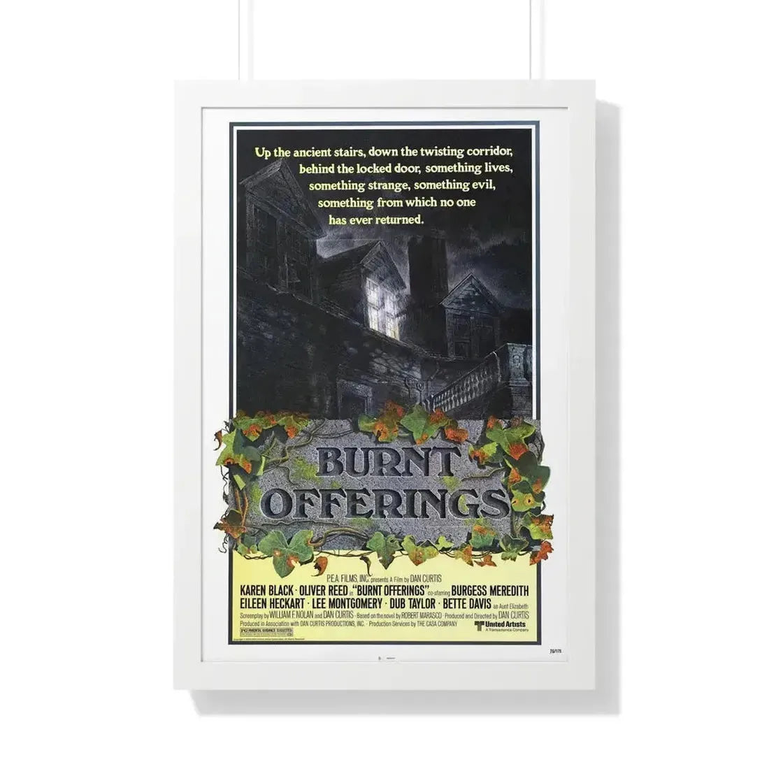BURNT OFFERINGS (TEASER) 1976 - Framed Movie Poster 20" x 30" White - The Sticker Space