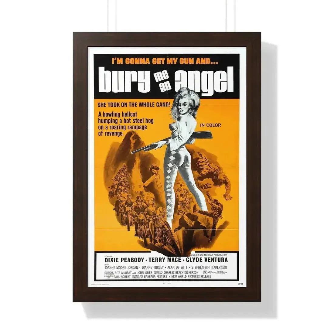 BURY ME AN ANGEL 1972 - Framed Movie Poster - The Sticker Space