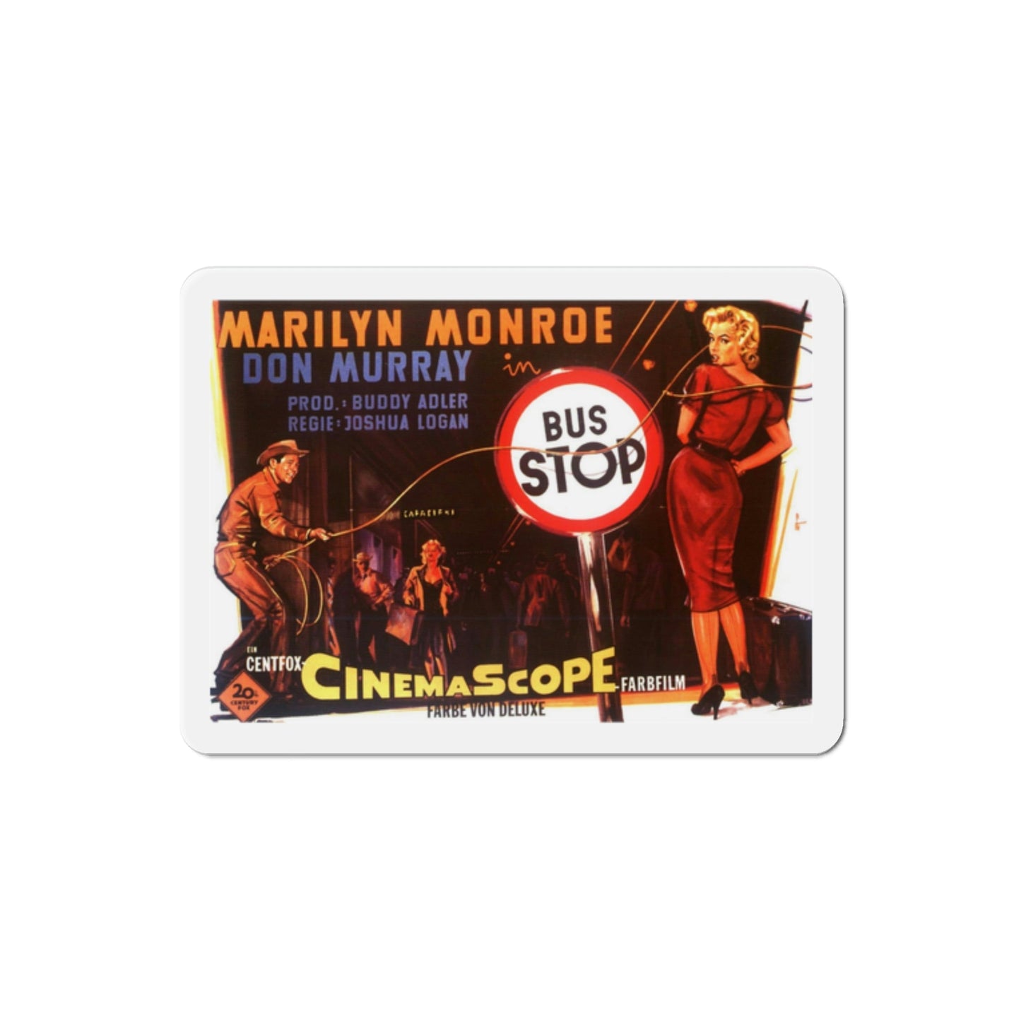 Bus Stop 1956 Movie Poster Die-Cut Magnet-2 Inch-The Sticker Space