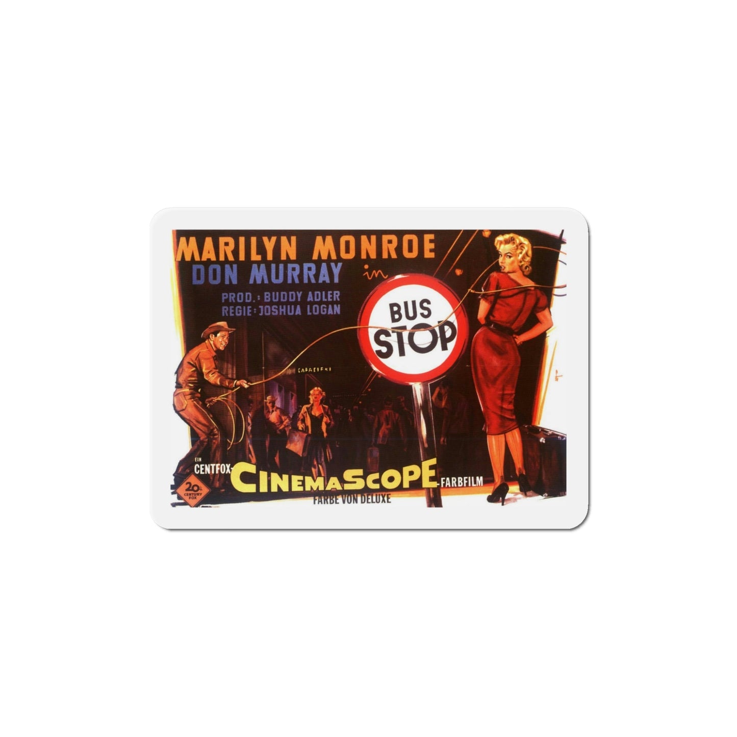 Bus Stop 1956 Movie Poster Die-Cut Magnet-5 Inch-The Sticker Space