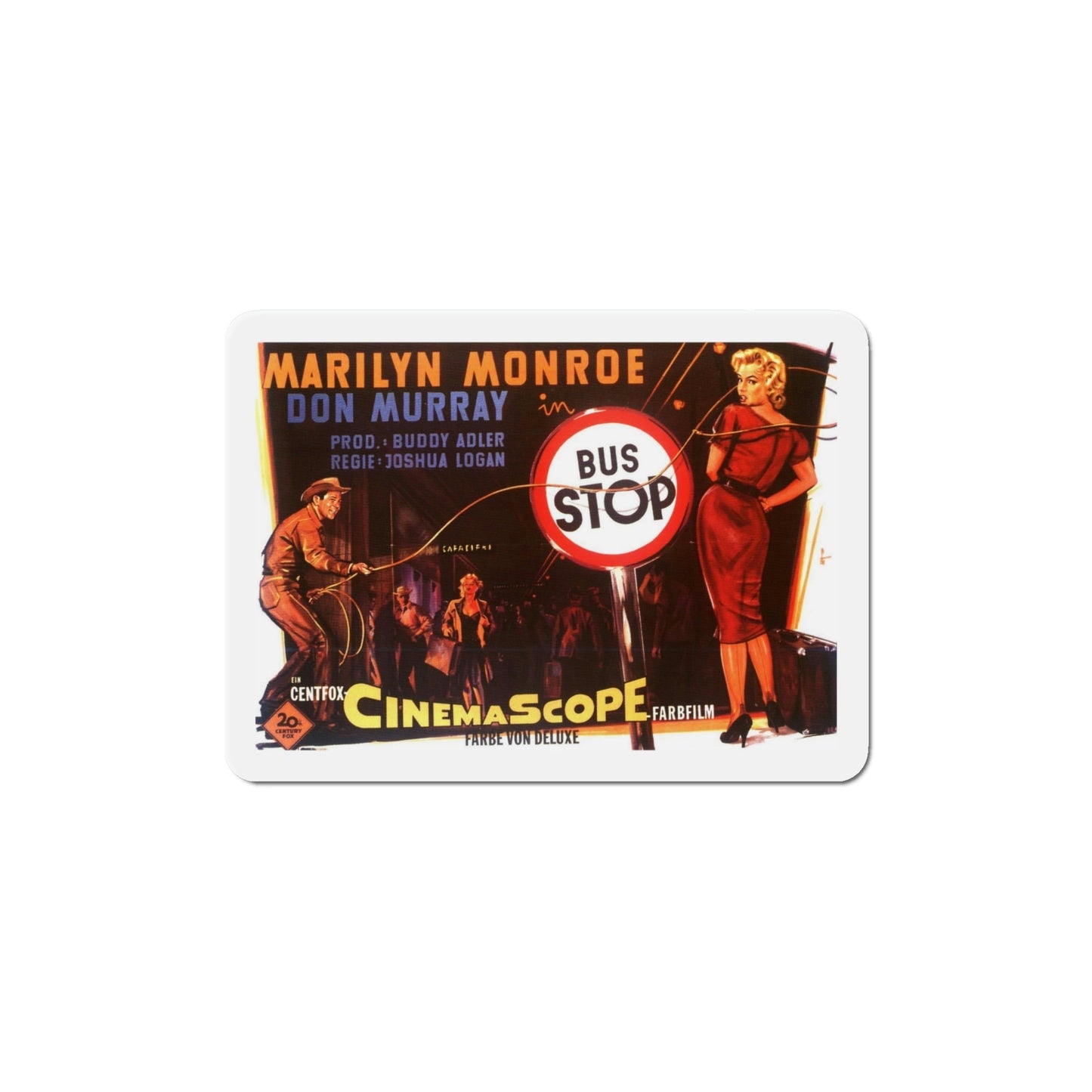 Bus Stop 1956 Movie Poster Die-Cut Magnet-6 Inch-The Sticker Space