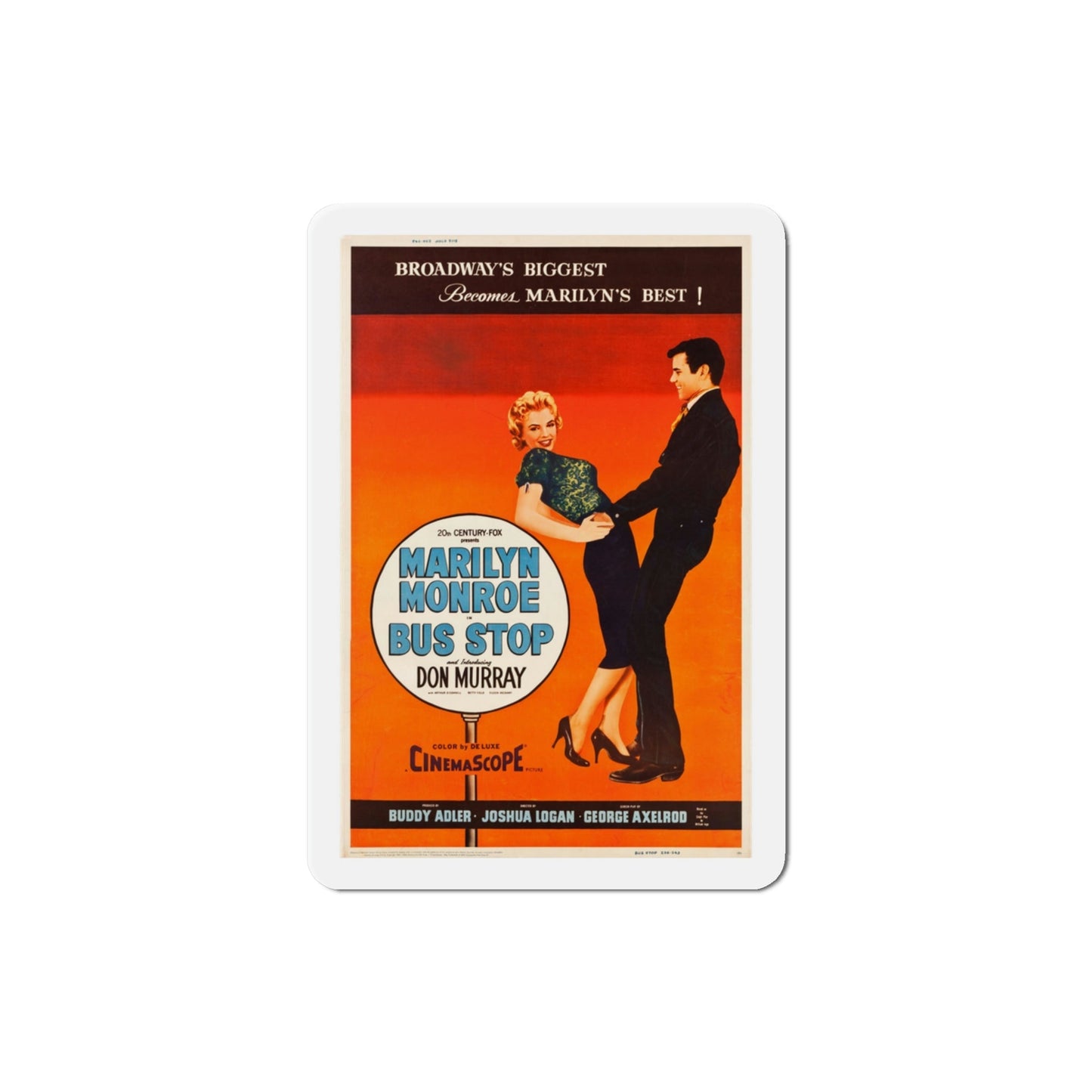 Bus Stop 1956 v2 Movie Poster Die-Cut Magnet-3 Inch-The Sticker Space