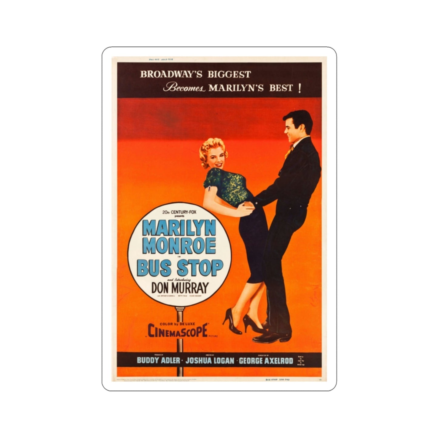 Bus Stop 1956 v2 Movie Poster STICKER Vinyl Die-Cut Decal-2 Inch-The Sticker Space