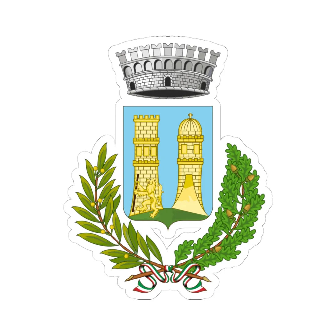 Busalla-Stemma (Italy) (Coat of Arms) STICKER Vinyl Kiss-Cut Decal 4 Inch White - The Sticker Space