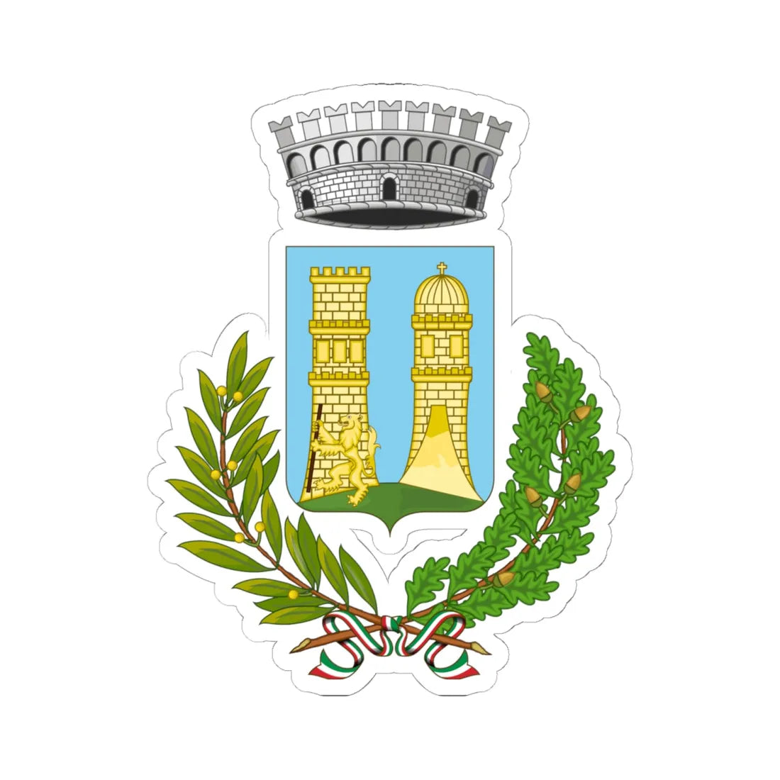 Busalla-Stemma (Italy) (Coat of Arms) STICKER Vinyl Kiss-Cut Decal 6 Inch White - The Sticker Space