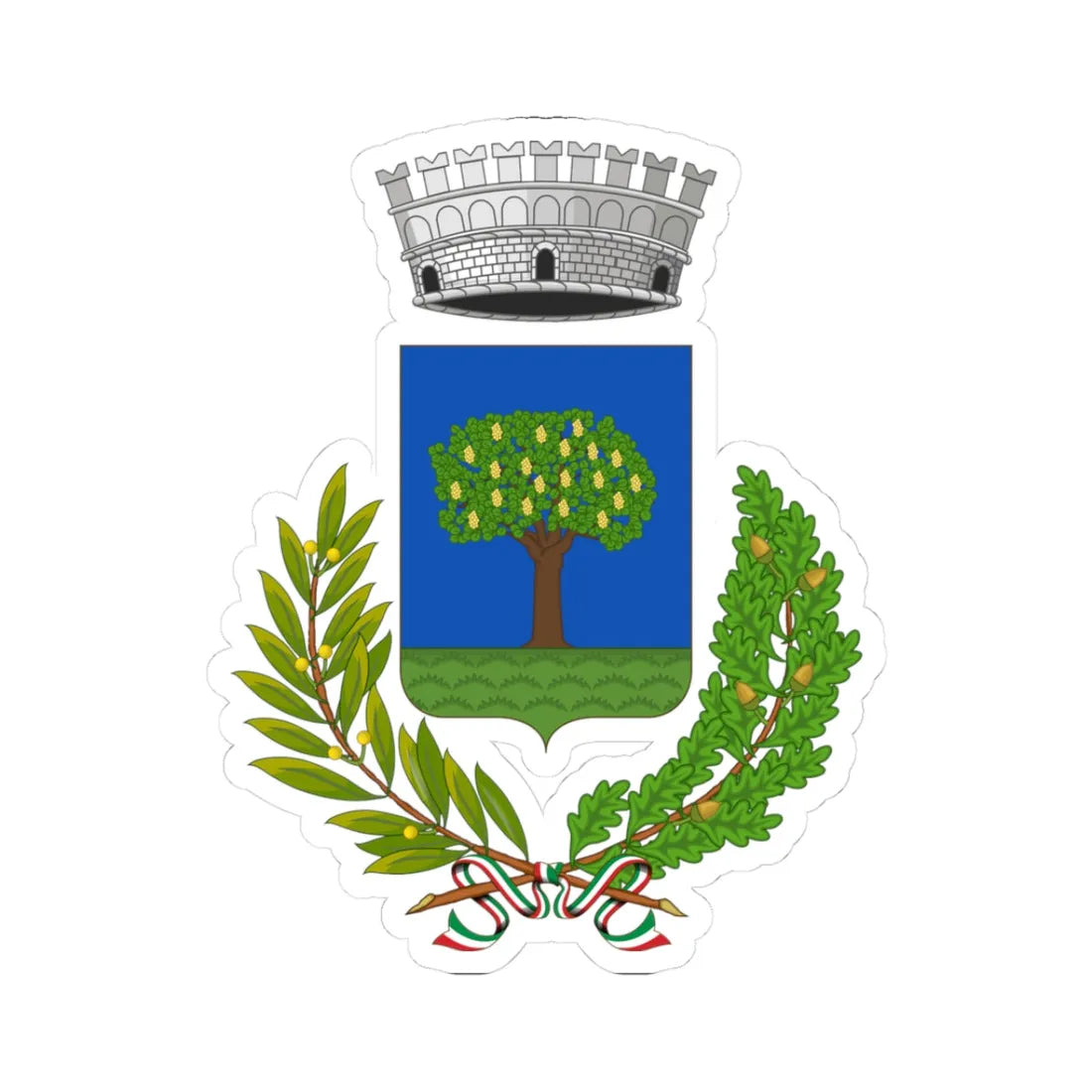 Buscate-Stemma (Italy) (Coat of Arms) STICKER Vinyl Kiss-Cut Decal 3 Inch White - The Sticker Space