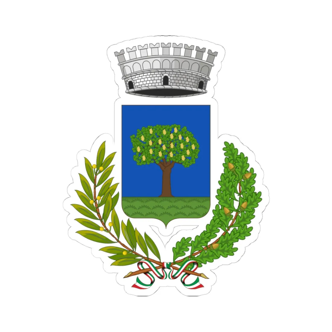 Buscate-Stemma (Italy) (Coat of Arms) STICKER Vinyl Kiss-Cut Decal 4 Inch White - The Sticker Space