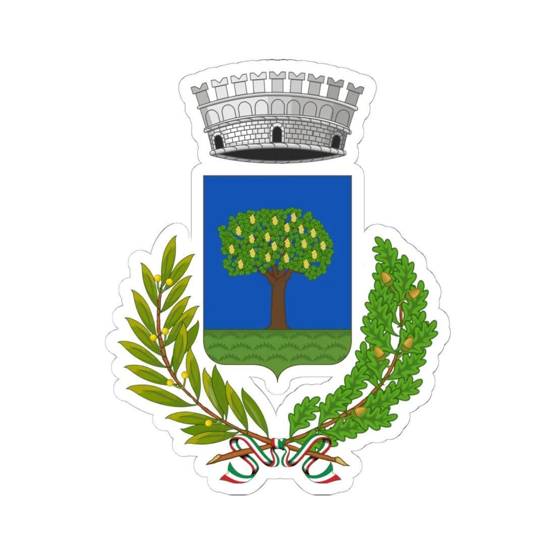 Buscate-Stemma (Italy) (Coat of Arms) STICKER Vinyl Kiss-Cut Decal 6 Inch White - The Sticker Space