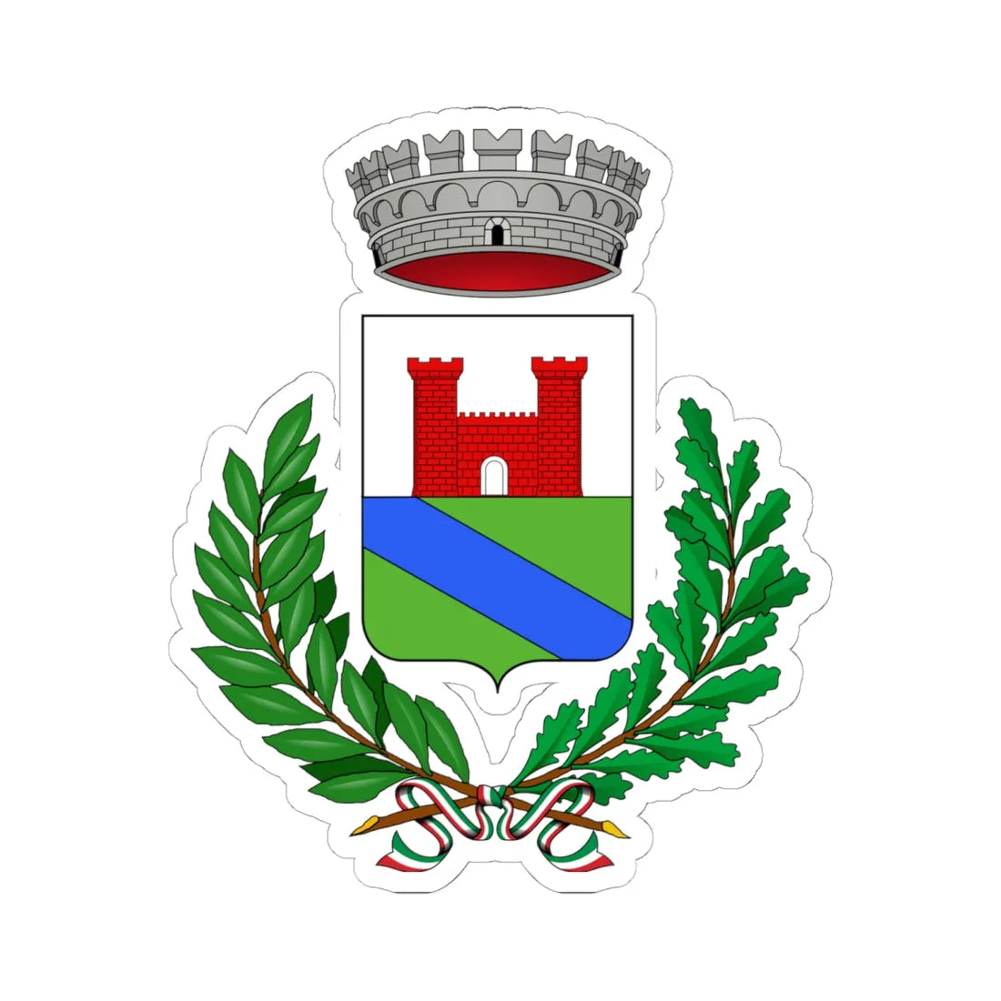 Buscemi-Stemma (Italy) (Coat of Arms) STICKER Vinyl Kiss-Cut Decal 6 Inch White - The Sticker Space