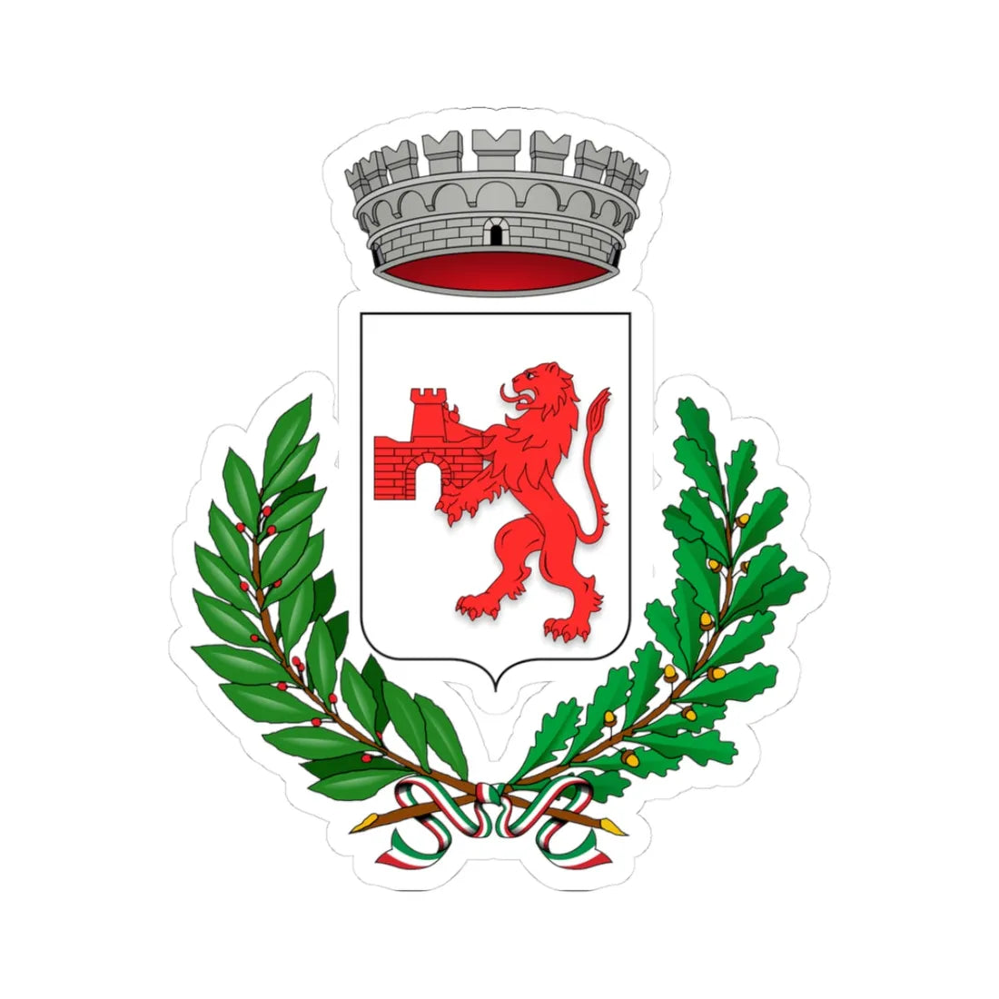 Busnago-Stemma (Italy) (Coat of Arms) STICKER Vinyl Kiss-Cut Decal 3 Inch White - The Sticker Space