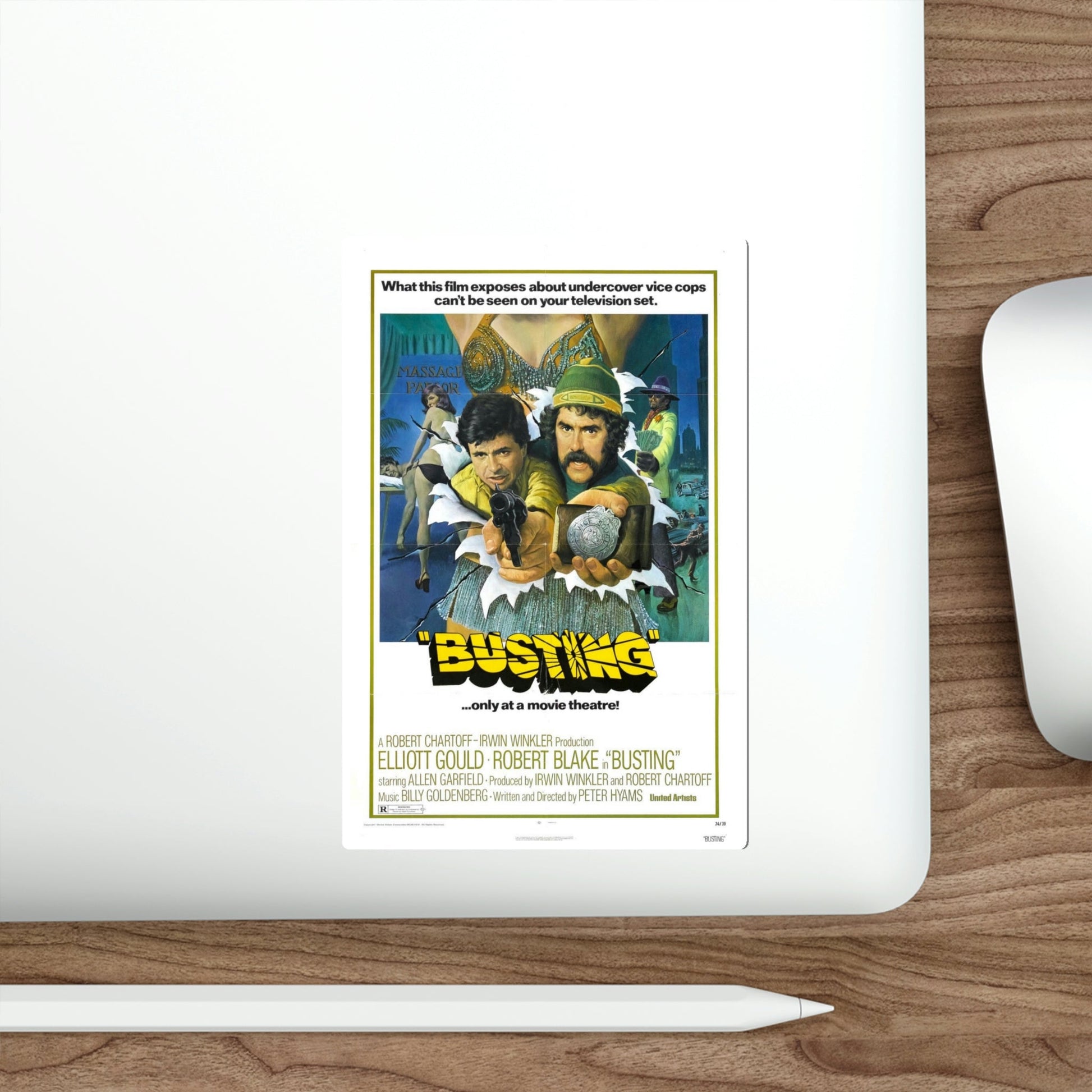 Busting 1974 Movie Poster STICKER Vinyl Die-Cut Decal-The Sticker Space