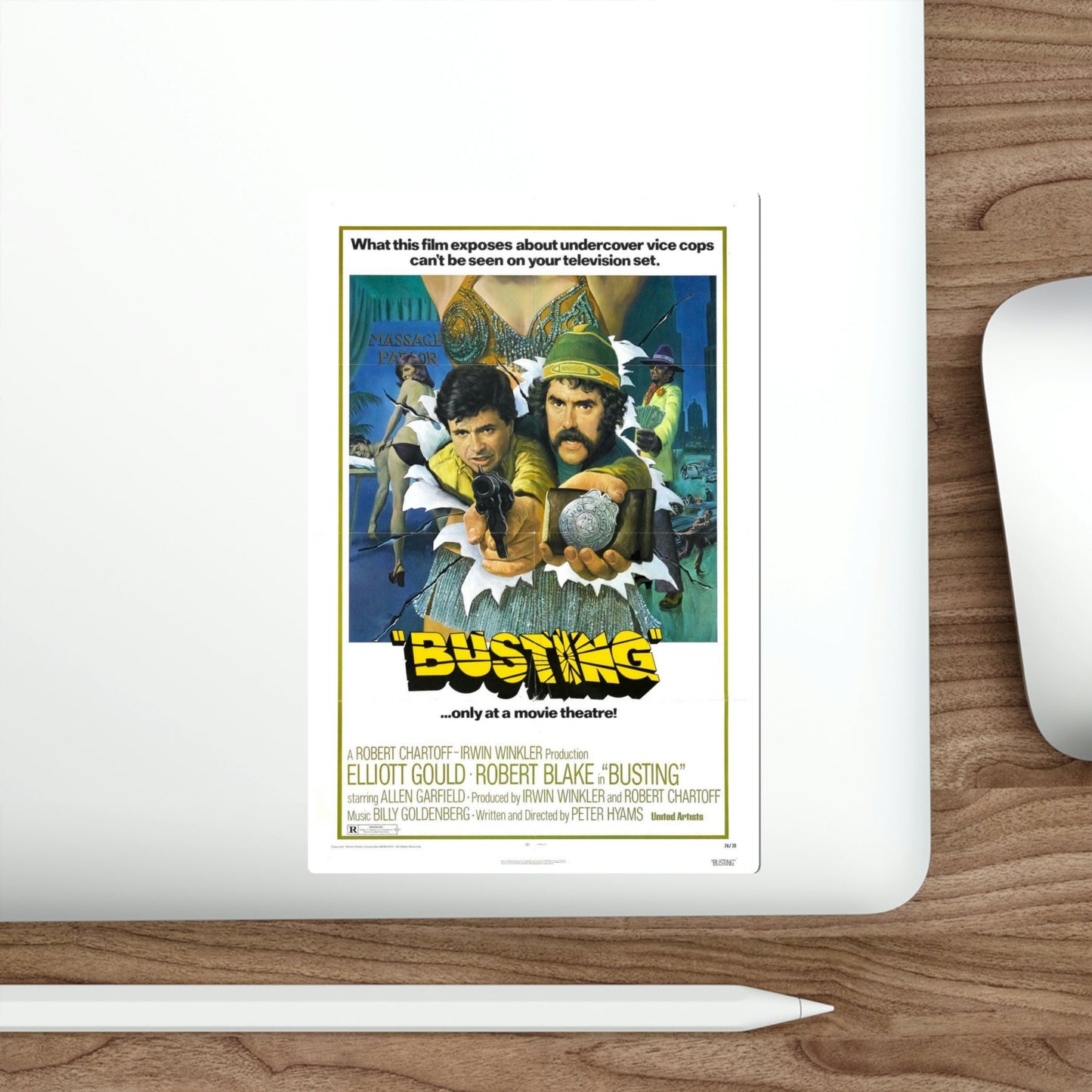 Busting 1974 Movie Poster STICKER Vinyl Die-Cut Decal-The Sticker Space