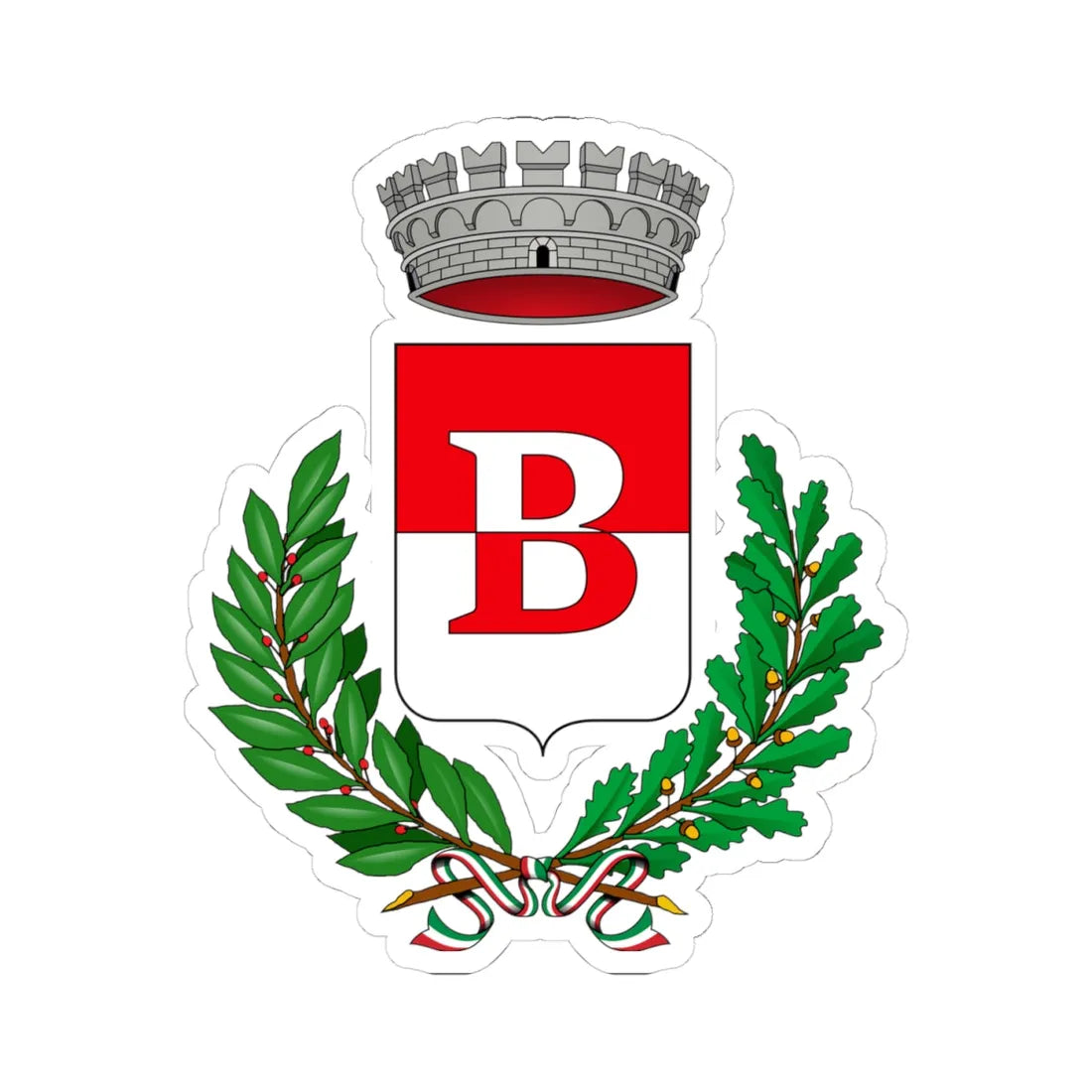 Busto Garolfo-Stemma (Italy) (Coat of Arms) STICKER Vinyl Kiss-Cut Decal 4 Inch White - The Sticker Space