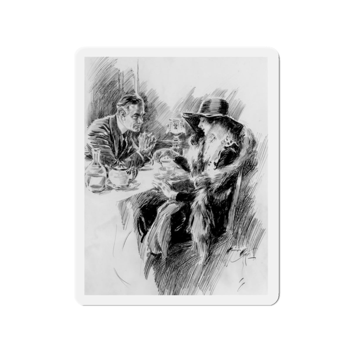 But You Could Go into His Arms, interior magazine illustration (Magazine Illustration) Refrigerator Magnet-2" x 2"-The Sticker Space