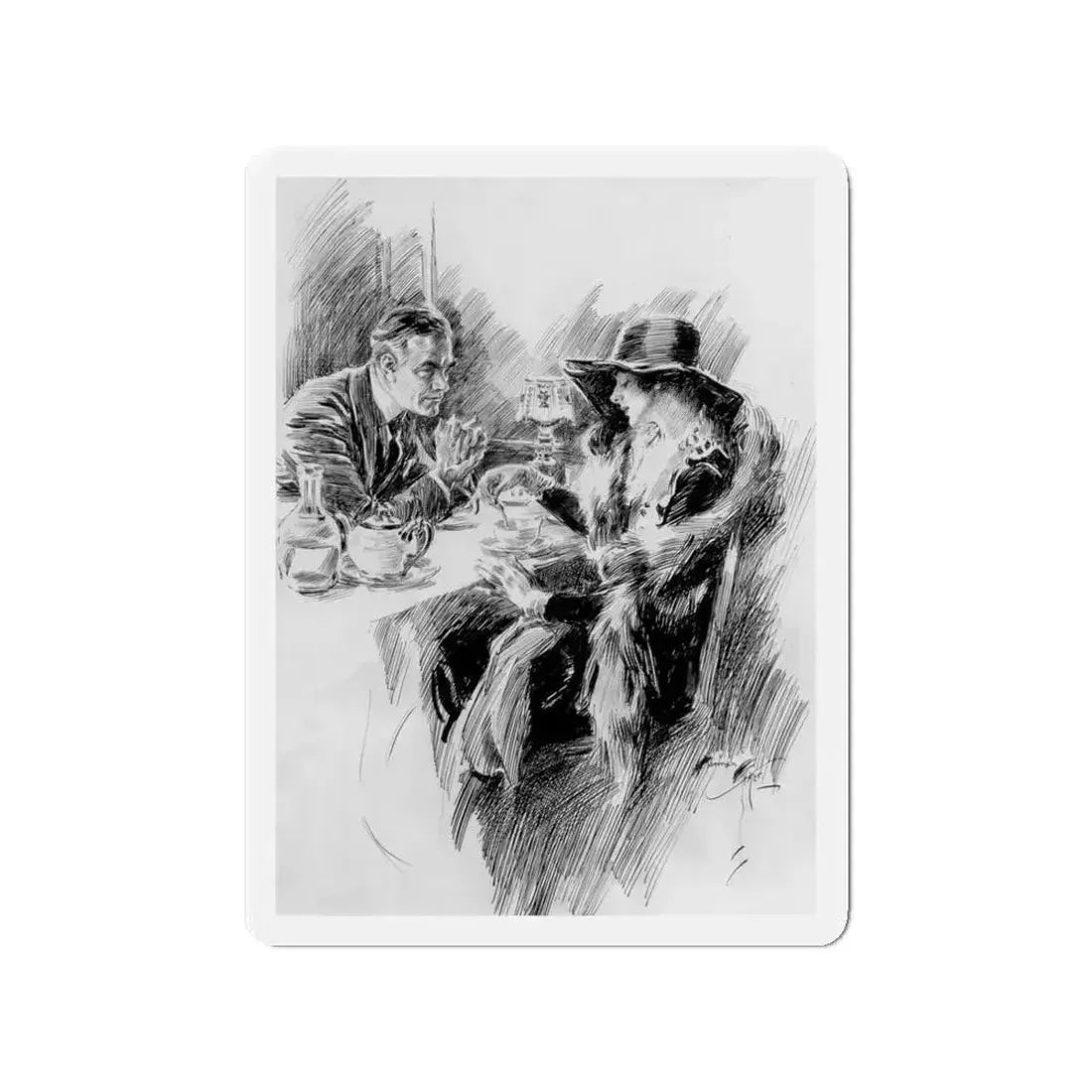 But You Could Go into His Arms, interior magazine illustration (Magazine Illustration) Refrigerator Magnet 3 Inch Die-Cut - The Sticker Space