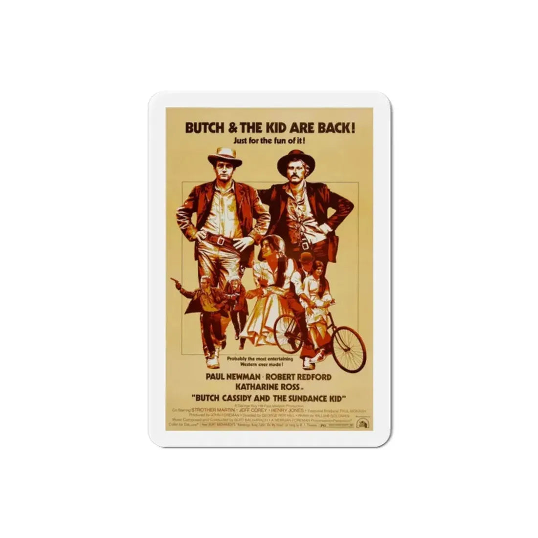 Butch Cassidy and the Sundance Kid 1969 Movie Poster Refrigerator Magnet - The Sticker Space