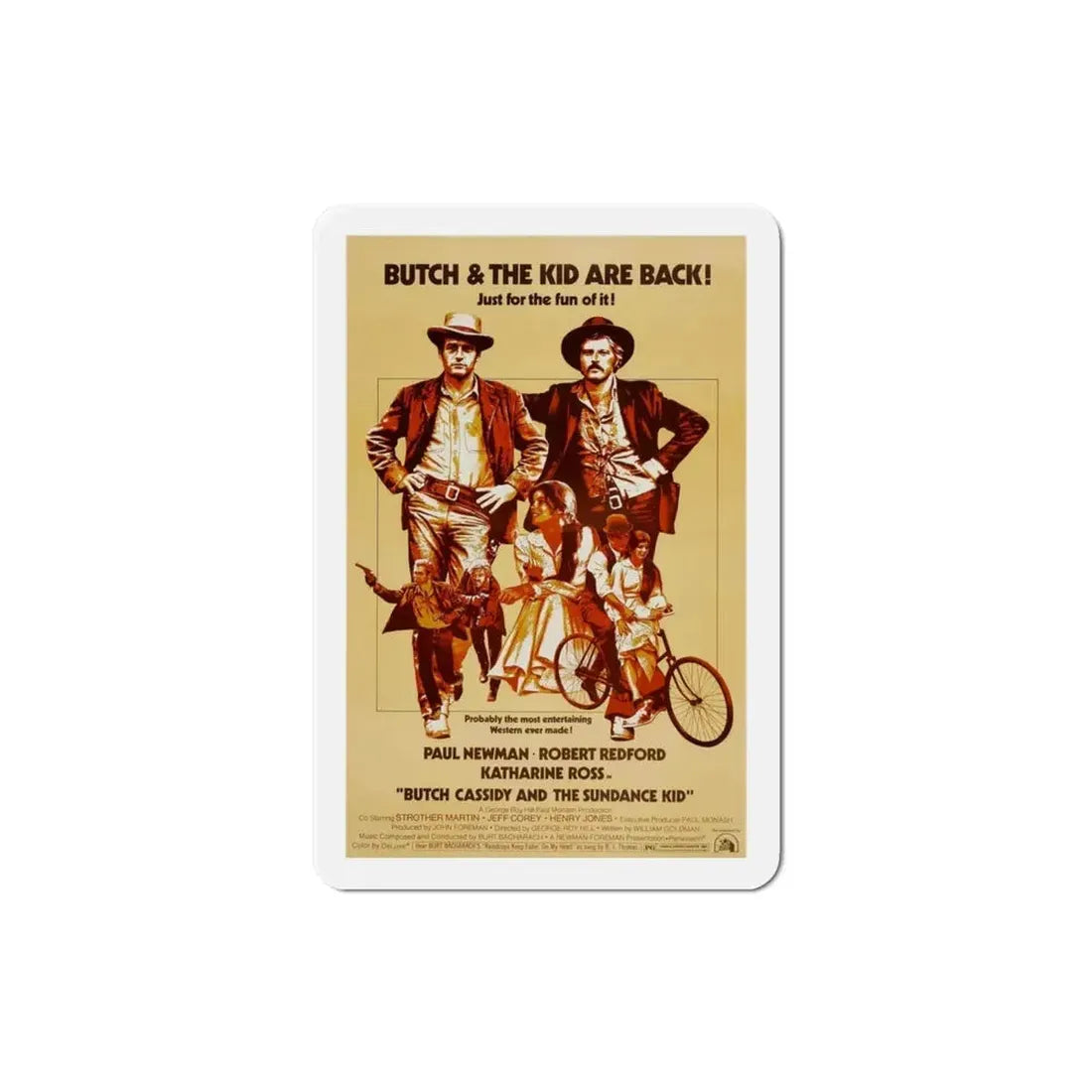 Butch Cassidy and the Sundance Kid 1969 Movie Poster Refrigerator Magnet - The Sticker Space