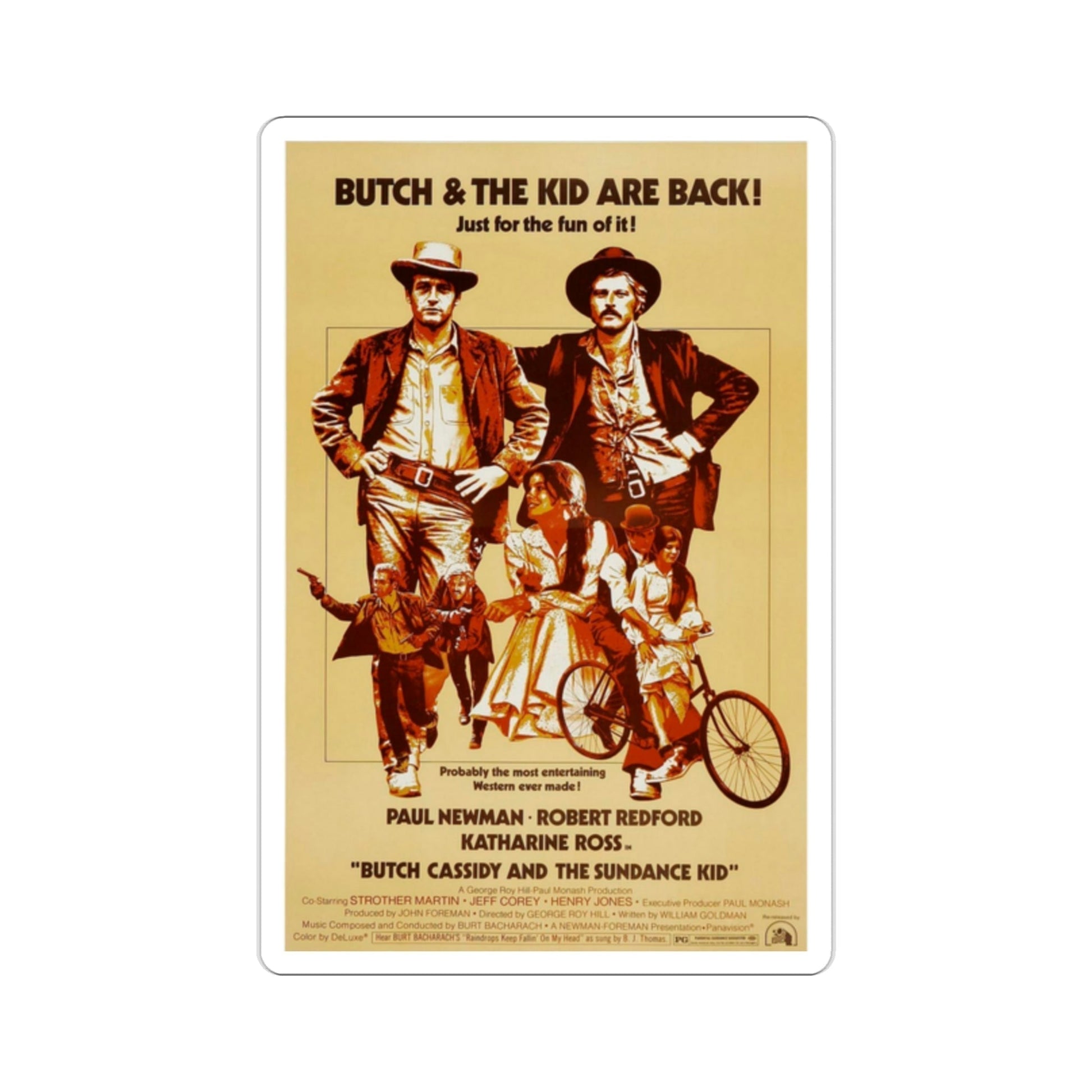 Butch Cassidy and the Sundance Kid 1969 Movie Poster STICKER Vinyl Die-Cut Decal-2 Inch-The Sticker Space