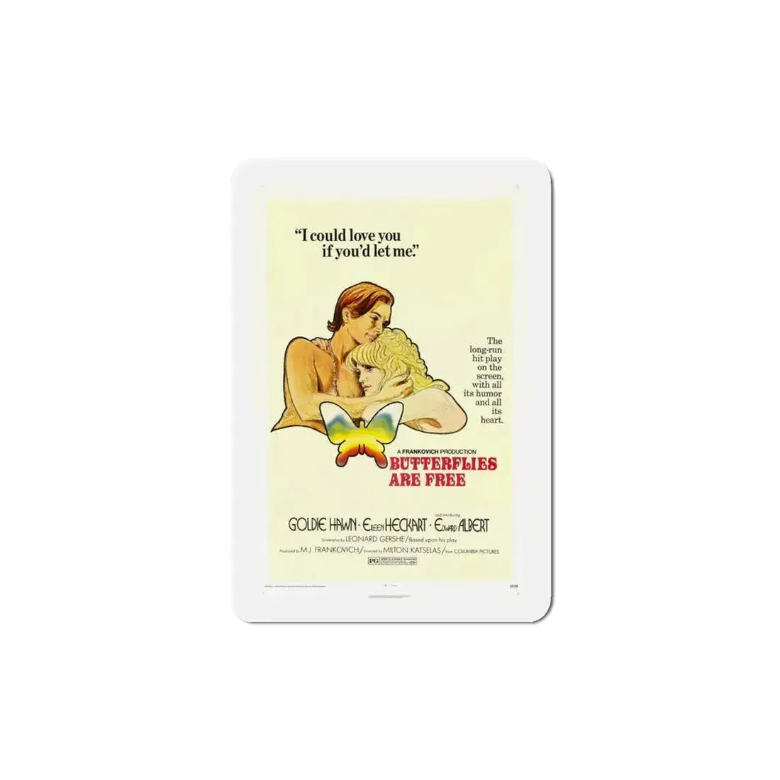 Butterflies Are Free 1972 Movie Poster Refrigerator Magnet 5 Inch - The Sticker Space