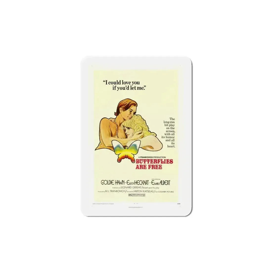 Butterflies Are Free 1972 Movie Poster Refrigerator Magnet - The Sticker Space