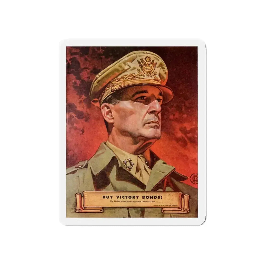 Buy Victory Bonds! Portrait of General MacArthur (1945) (Magazine Illustration) Refrigerator Magnet 5 Inch - The Sticker Space
