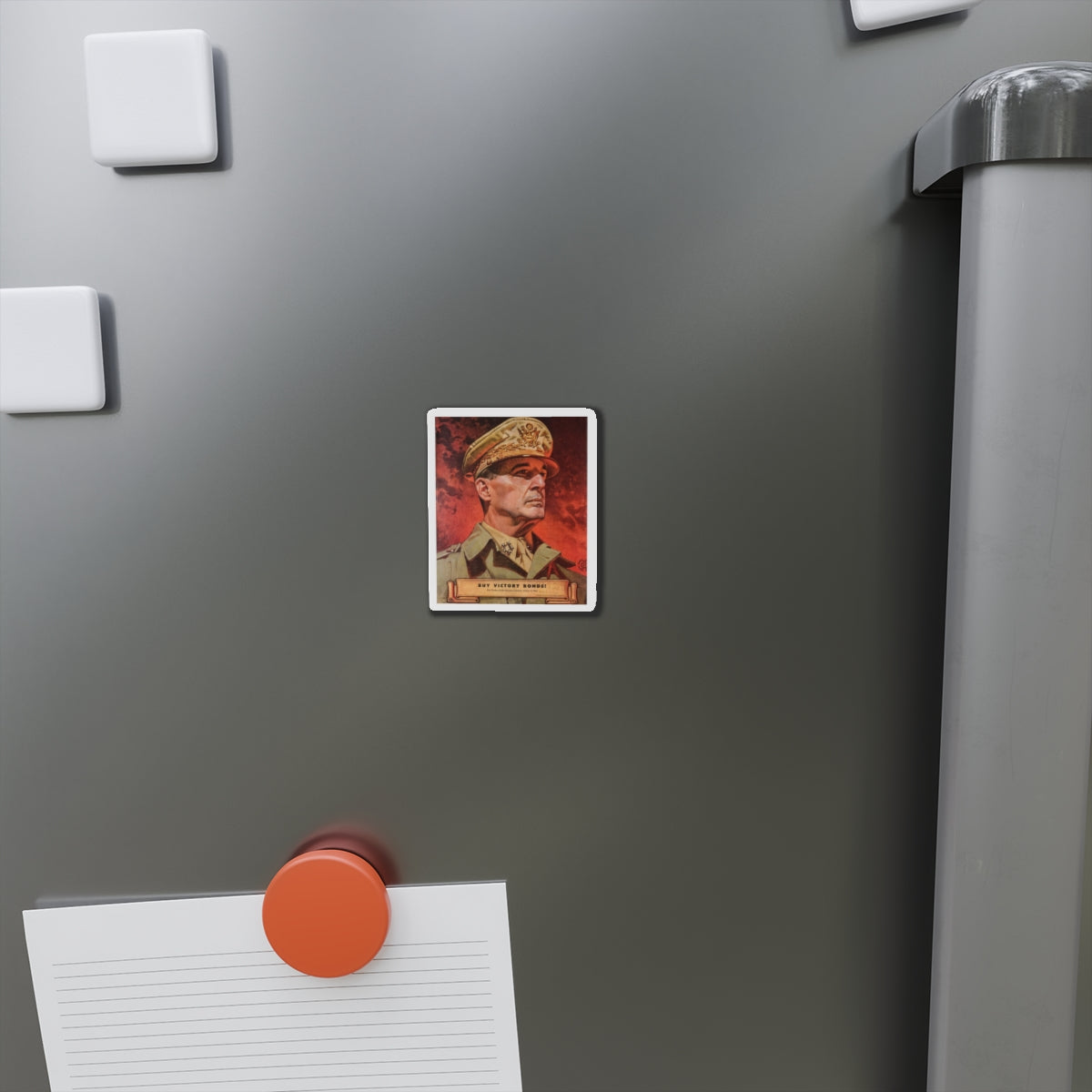 Buy Victory Bonds! Portrait of General MacArthur (1945) (Magazine Illustration) Refrigerator Magnet-The Sticker Space