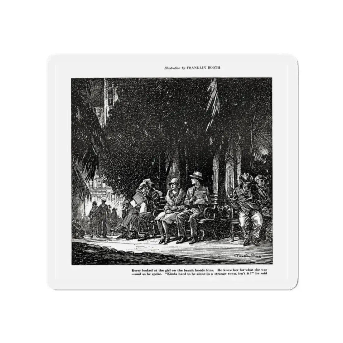 Buying A Dream, Smart Set Magazine, February 1930 (Magazine Illustration) Refrigerator Magnet 2 Inch Die-Cut - The Sticker Space