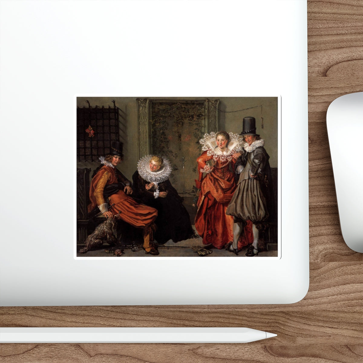 BUYTEWECH, Willem Pietersz - Dignified Couples Courting (Artwork) STICKER Vinyl Die-Cut Decal-The Sticker Space