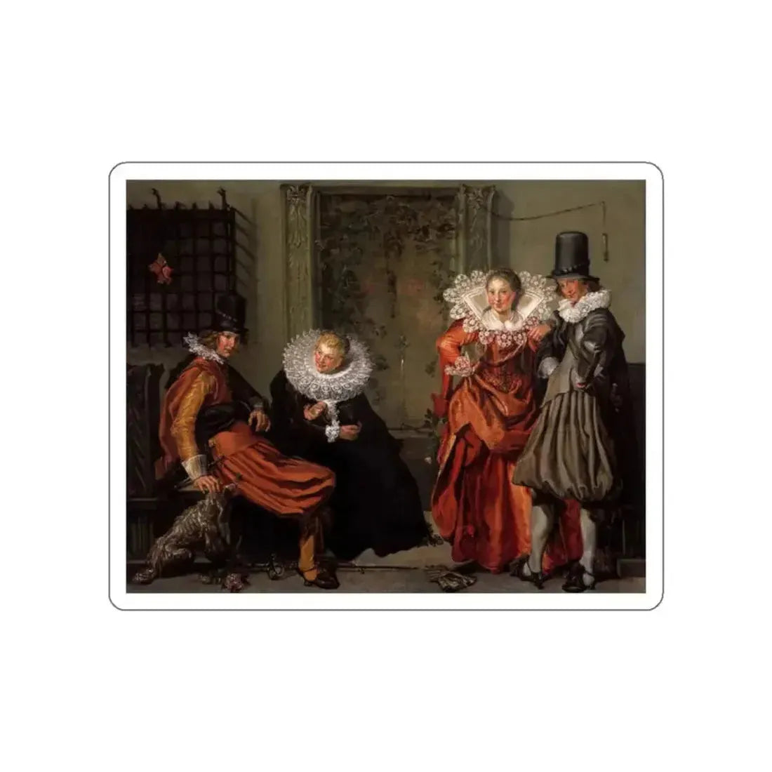 BUYTEWECH, Willem Pietersz - Dignified Couples Courting (Artwork) STICKER Vinyl Die-Cut Decal - The Sticker Space