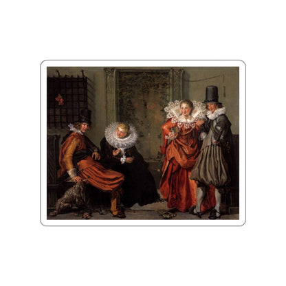 BUYTEWECH, Willem Pietersz - Dignified Couples Courting (Artwork) STICKER Vinyl Die-Cut Decal-White-The Sticker Space