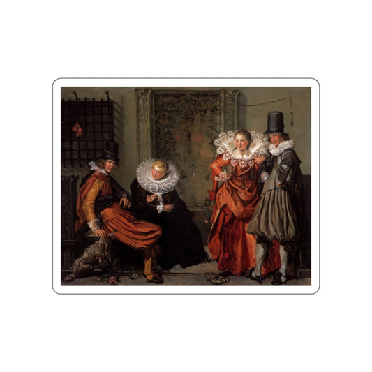 BUYTEWECH, Willem Pietersz - Dignified Couples Courting (Artwork) STICKER Vinyl Die-Cut Decal-White-The Sticker Space