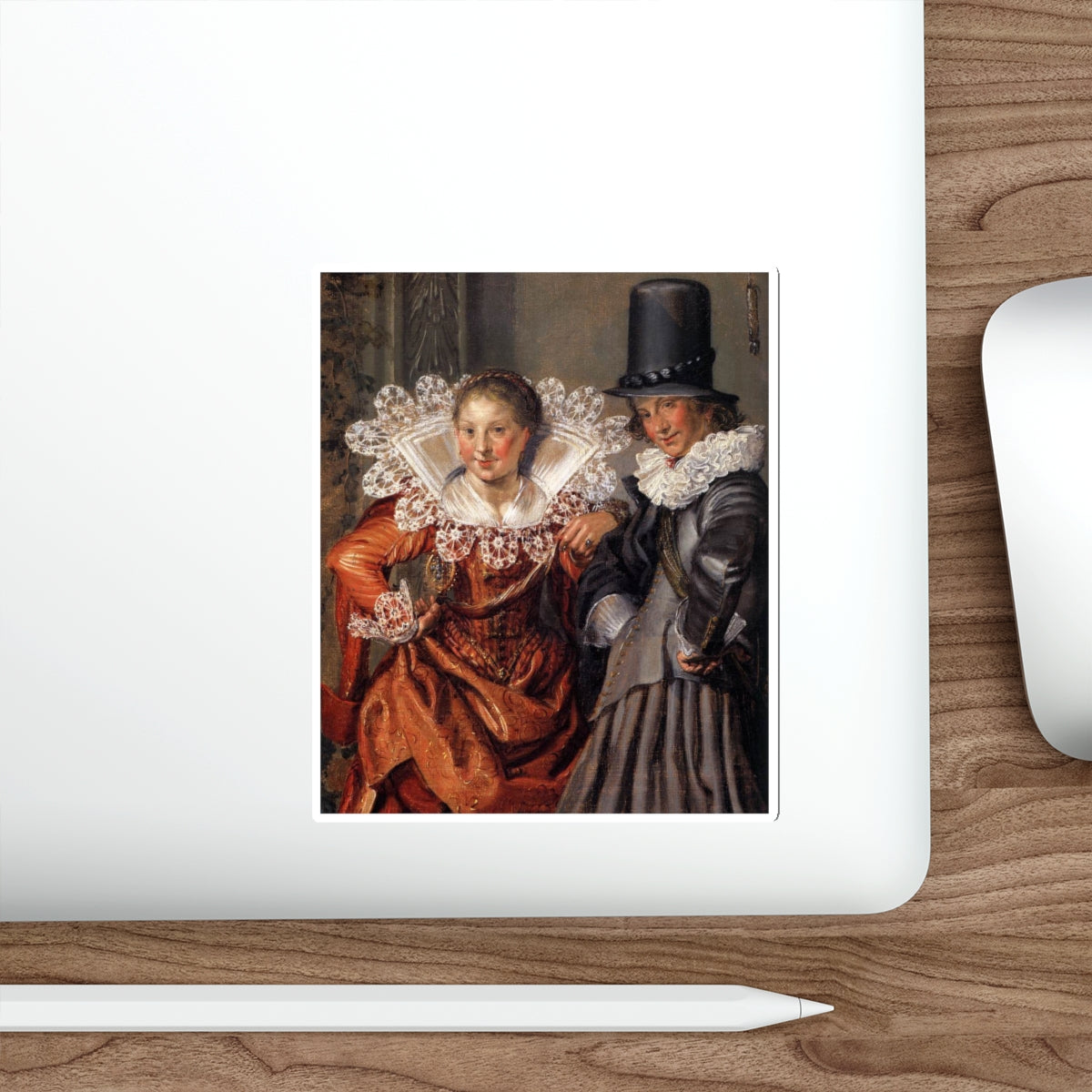 BUYTEWECH, Willem Pietersz - Dignified Couples Courting (detail)2 (Artwork) STICKER Vinyl Die-Cut Decal-The Sticker Space