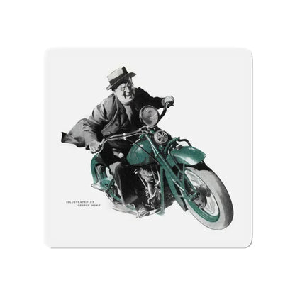 Buzz Meets a Mammoth (2), The American Magazine, July 1938 (Magazine Illustration) Refrigerator Magnet 5 Inch - The Sticker Space