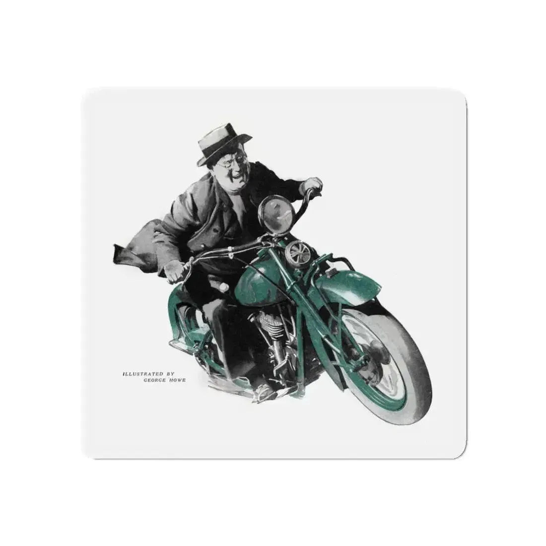 Buzz Meets a Mammoth (2), The American Magazine, July 1938 (Magazine Illustration) Refrigerator Magnet - The Sticker Space