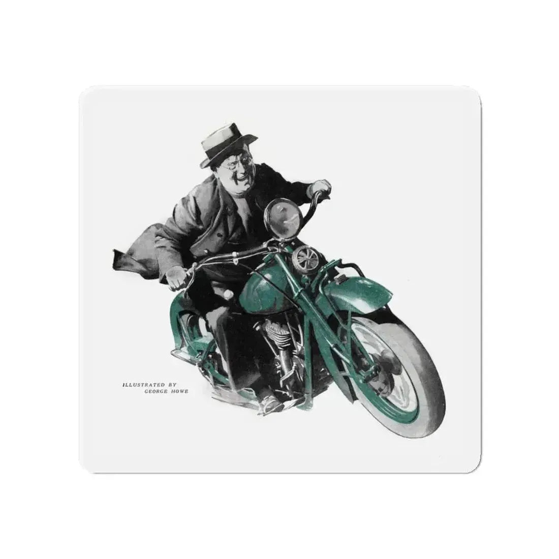 Buzz Meets a Mammoth (2), The American Magazine, July 1938 (Magazine Illustration) Refrigerator Magnet - The Sticker Space