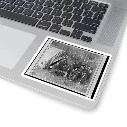 Bv't. Maj. Gen. John C. Caldwell and Staff Posed in Front of Tent (U.S. Civil War) STICKER Vinyl Kiss-Cut Decal - The Sticker Space