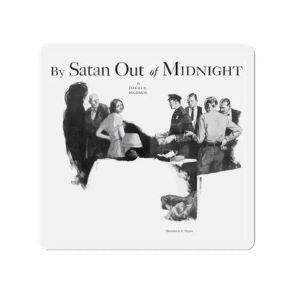 By Satan Out of Midnight, Real Detective, November 1932 (Magazine Illustration) Refrigerator Magnet 2 Inch - The Sticker Space