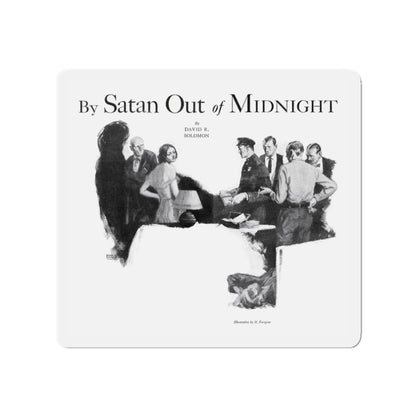 By Satan Out of Midnight, Real Detective, November 1932 (Magazine Illustration) Refrigerator Magnet-3" x 3"-The Sticker Space