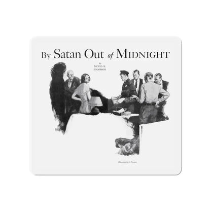 By Satan Out of Midnight, Real Detective, November 1932 (Magazine Illustration) Refrigerator Magnet 4 Inch - The Sticker Space