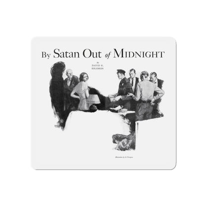 By Satan Out of Midnight, Real Detective, November 1932 (Magazine Illustration) Refrigerator Magnet-5" x 5"-The Sticker Space