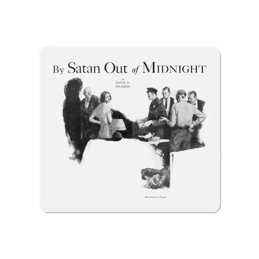 By Satan Out of Midnight, Real Detective, November 1932 (Magazine Illustration) Refrigerator Magnet-6 × 6"-The Sticker Space