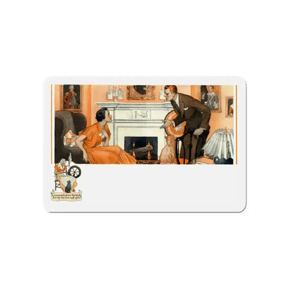 By the Fire, 1934 (Magazine Illustration) Refrigerator Magnet 5 Inch - The Sticker Space