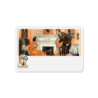 By the Fire, 1934 (Magazine Illustration) Refrigerator Magnet-6 × 6"-The Sticker Space